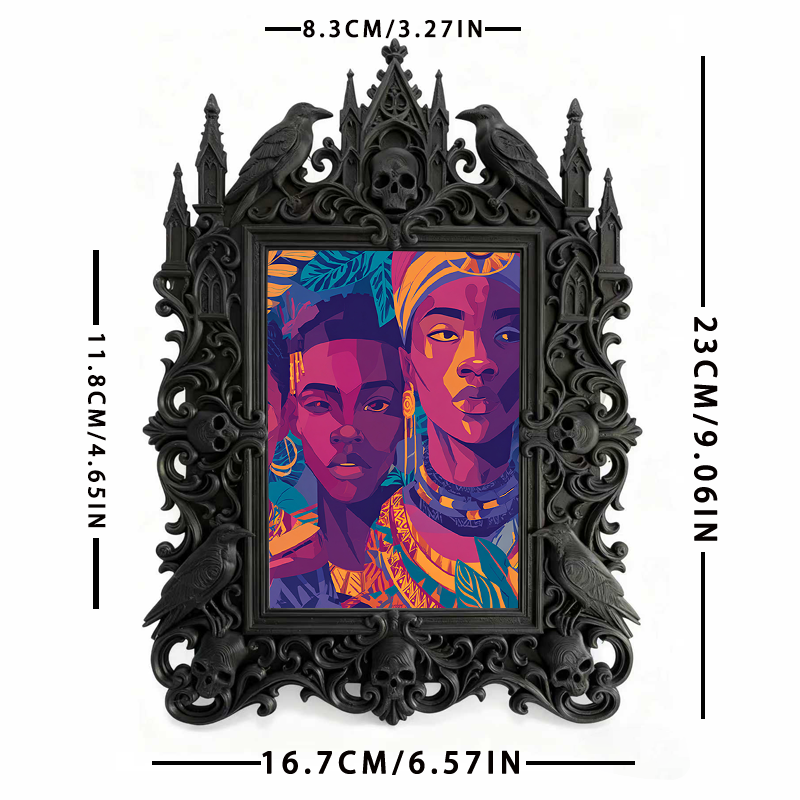 Standout Gothic Dark-style Photo Frame | Witchy Herbal Candle Shop Decor, Photo Ornament, Wall-mountable & Tabletop, Portable Frame