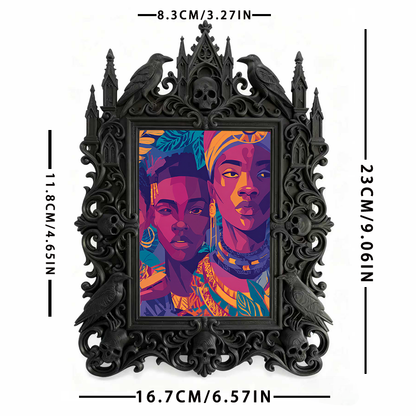 Standout Gothic Dark-style Photo Frame | Witchy Herbal Candle Shop Decor, Photo Ornament, Wall-mountable & Tabletop, Portable Frame