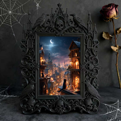 Elegant Gothic Dark-style Photo Frame | Paranormal Themed Caf茅 Wall Decor, Photo Ornament, Wall-mountable & Tabletop, Elegant Frame