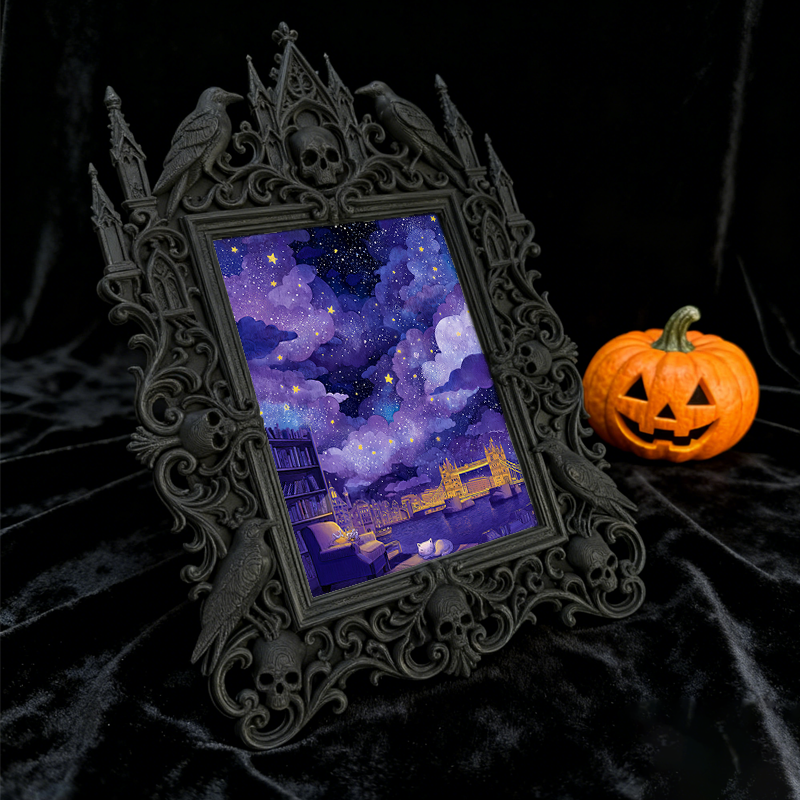 Bold Gothic Dark-style Photo Frame | Dark Fantasy RPG Character Photo Display, Photo Ornament, Wall-mountable & Tabletop, Creative Frame