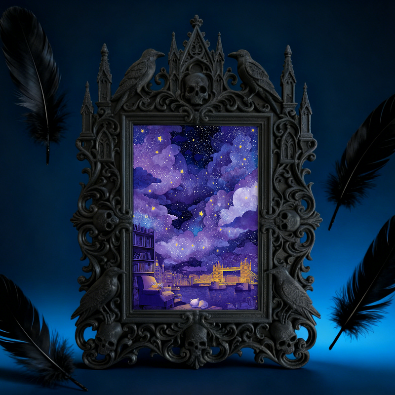 Bold Gothic Dark-style Photo Frame | Dark Fantasy RPG Character Photo Display, Photo Ornament, Wall-mountable & Tabletop, Creative Frame