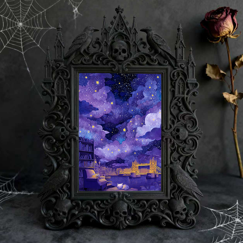 Bold Gothic Dark-style Photo Frame | Dark Fantasy RPG Character Photo Display, Photo Ornament, Wall-mountable & Tabletop, Creative Frame