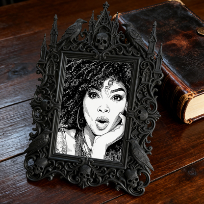 Cute Gothic Dark-style Photo Frame | Gothic Pet Halloween Costume Shop Decor, Photo Ornament, Dual-use Display, Cute Frame