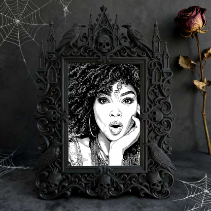 Cute Gothic Dark-style Photo Frame | Gothic Pet Halloween Costume Shop Decor, Photo Ornament, Dual-use Display, Cute Frame