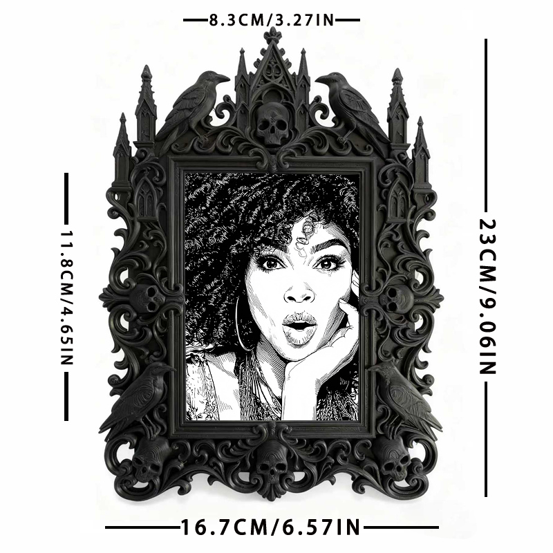 Cute Gothic Dark-style Photo Frame | Gothic Pet Halloween Costume Shop Decor, Photo Ornament, Dual-use Display, Cute Frame