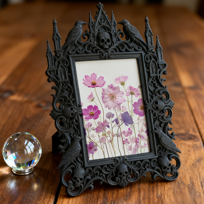 Blockbuster Gothic Dark-style Photo Frame | Ghost-themed Airbnb Living Room Decor, Photo Ornament, Wall-mountable & Tabletop, Plastic Frame