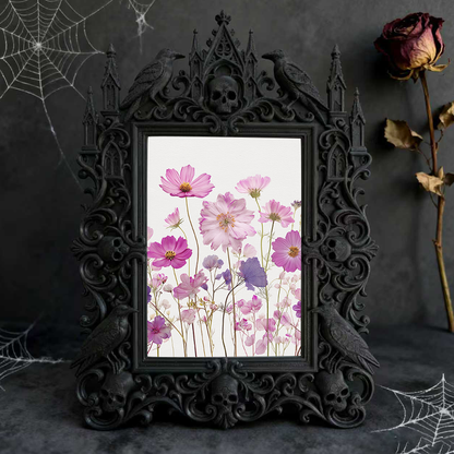 Blockbuster Gothic Dark-style Photo Frame | Ghost-themed Airbnb Living Room Decor, Photo Ornament, Wall-mountable & Tabletop, Plastic Frame