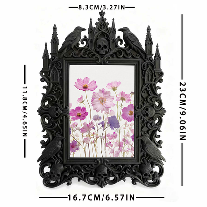 Blockbuster Gothic Dark-style Photo Frame | Ghost-themed Airbnb Living Room Decor, Photo Ornament, Wall-mountable & Tabletop, Plastic Frame