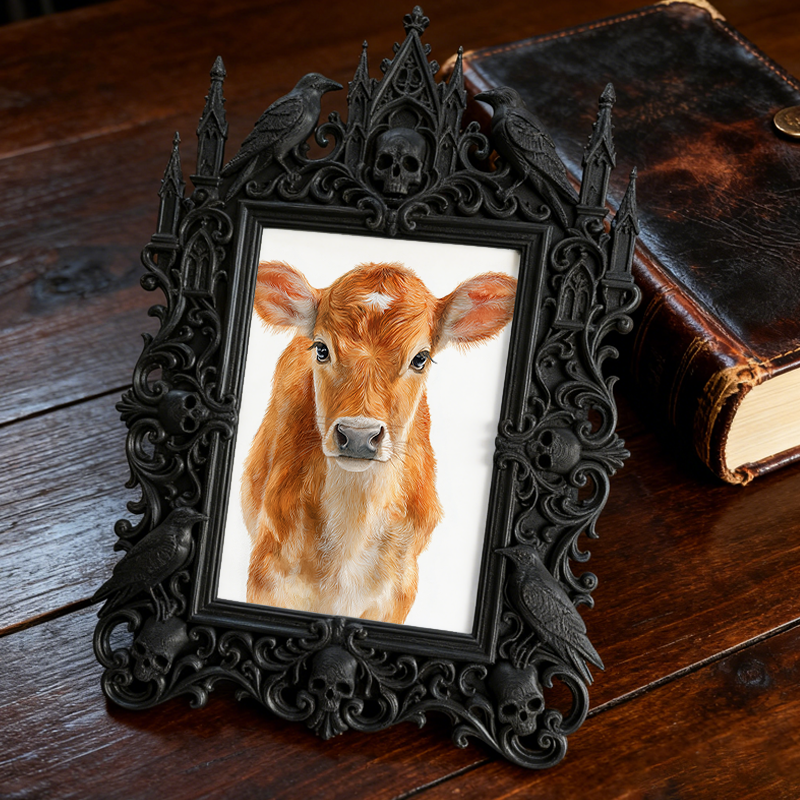Customer-loved Gothic Dark-style Photo Frame | Halloween Haunted House Selfie Spot Decor, Photo Ornament, Wall-mountable & Tabletop, Lightwe