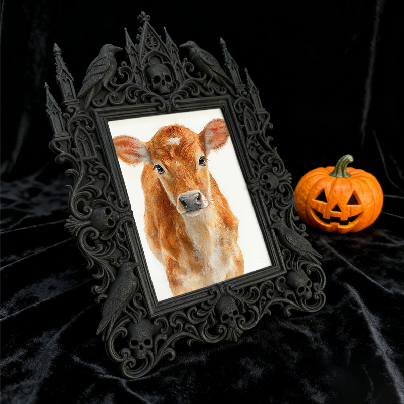 Customer-loved Gothic Dark-style Photo Frame | Halloween Haunted House Selfie Spot Decor, Photo Ornament, Wall-mountable & Tabletop, Lightwe