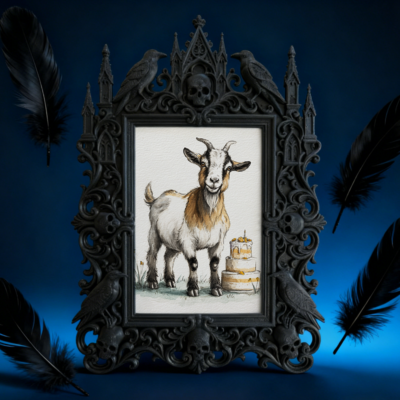 Rapid-sellout Gothic Dark-style Photo Frame | Gothic Cocktail Bar Counter Decor, Photo Ornament, Dual-use Display, Retro Plastic Frame