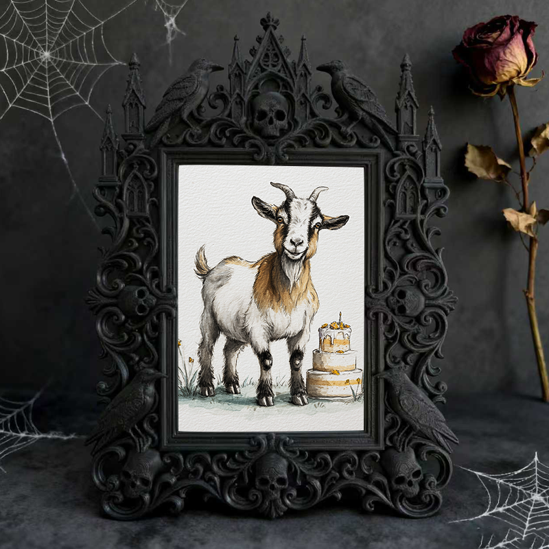Rapid-sellout Gothic Dark-style Photo Frame | Gothic Cocktail Bar Counter Decor, Photo Ornament, Dual-use Display, Retro Plastic Frame