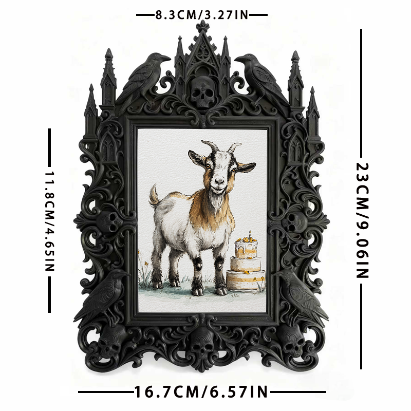 Rapid-sellout Gothic Dark-style Photo Frame | Gothic Cocktail Bar Counter Decor, Photo Ornament, Dual-use Display, Retro Plastic Frame