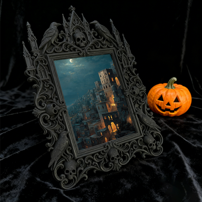 Highly-recommended Gothic Dark-style Photo Frame | Witchy Spell Jar Display Shop Decor, Photo Ornament, Wall-mountable & Tabletop, Scratch-r