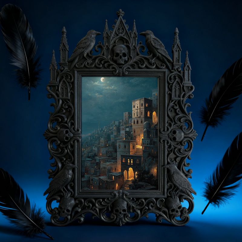 Highly-recommended Gothic Dark-style Photo Frame | Witchy Spell Jar Display Shop Decor, Photo Ornament, Wall-mountable & Tabletop, Scratch-r