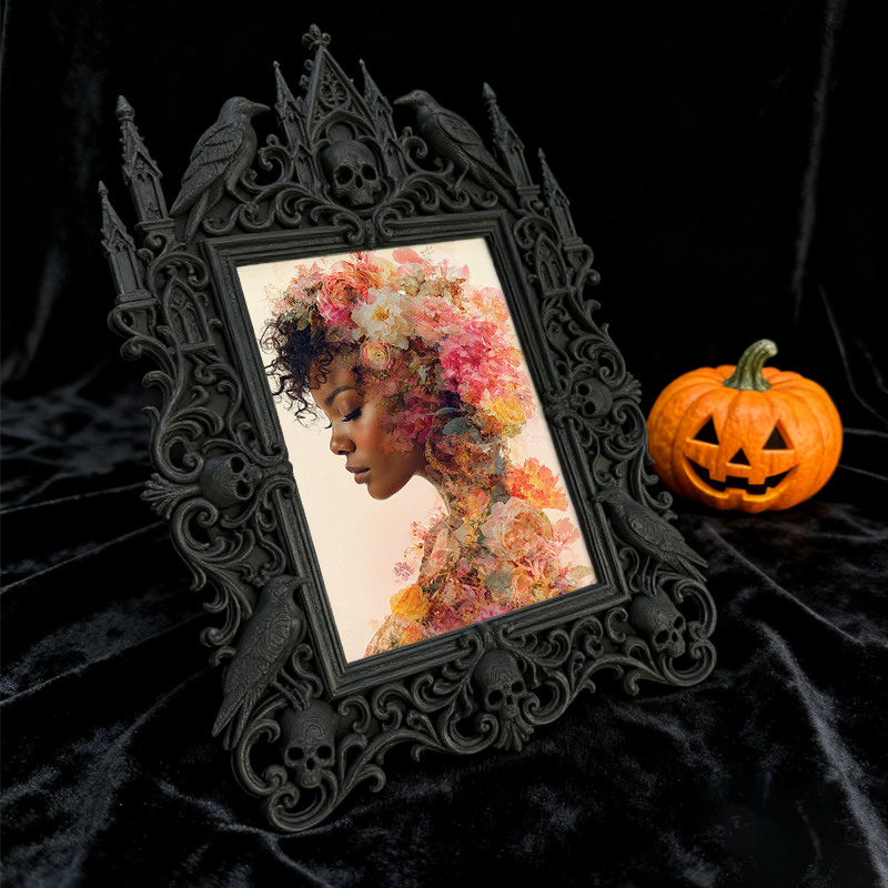Best-rated Gothic Dark-style Photo Frame | Vampire Themed Anniversary Party Decor, Photo Ornament, Dual-use Display, Sturdy Frame
