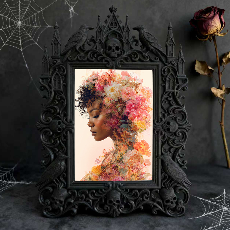 Best-rated Gothic Dark-style Photo Frame | Vampire Themed Anniversary Party Decor, Photo Ornament, Dual-use Display, Sturdy Frame