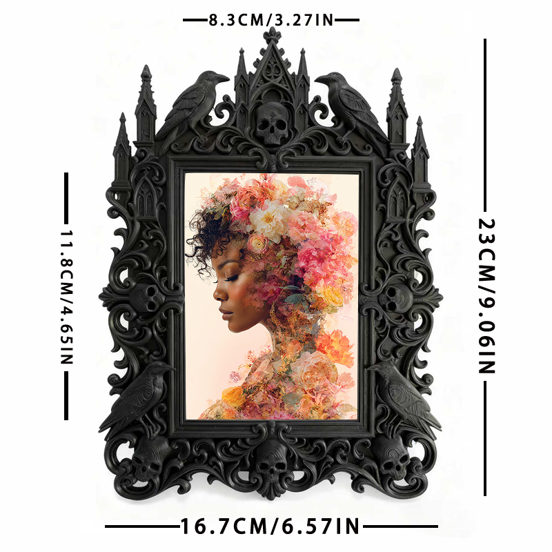 Best-rated Gothic Dark-style Photo Frame | Vampire Themed Anniversary Party Decor, Photo Ornament, Dual-use Display, Sturdy Frame