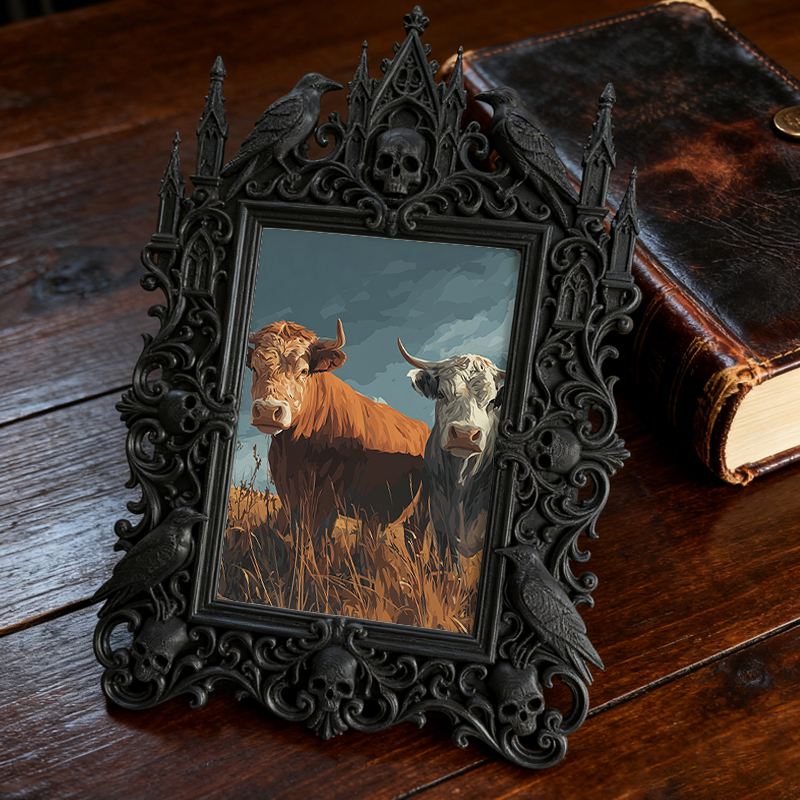 Flash-sale Gothic Dark-style Photo Frame | Occult Astrology Chart Display Decor, Photo Ornament, Wall-mountable & Tabletop, Collectible Fram