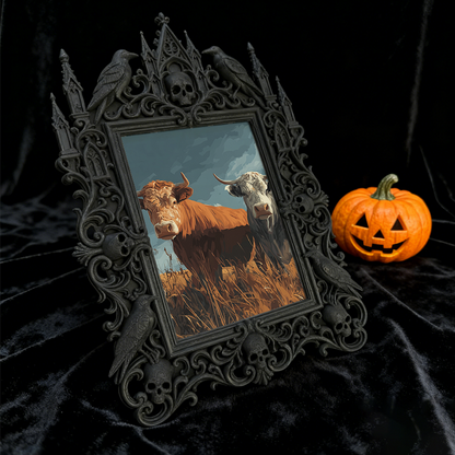 Flash-sale Gothic Dark-style Photo Frame | Occult Astrology Chart Display Decor, Photo Ornament, Wall-mountable & Tabletop, Collectible Fram