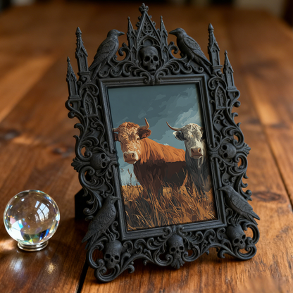Flash-sale Gothic Dark-style Photo Frame | Occult Astrology Chart Display Decor, Photo Ornament, Wall-mountable & Tabletop, Collectible Fram