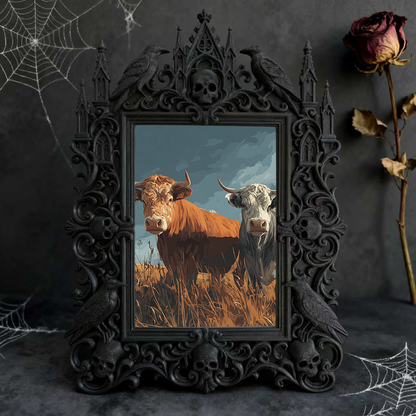 Flash-sale Gothic Dark-style Photo Frame | Occult Astrology Chart Display Decor, Photo Ornament, Wall-mountable & Tabletop, Collectible Fram