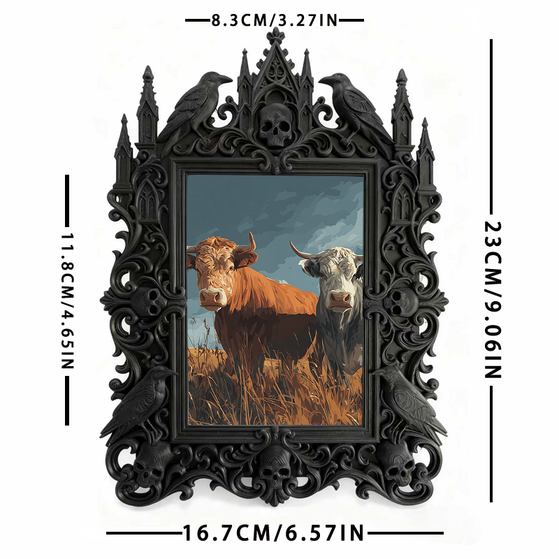 Flash-sale Gothic Dark-style Photo Frame | Occult Astrology Chart Display Decor, Photo Ornament, Wall-mountable & Tabletop, Collectible Fram