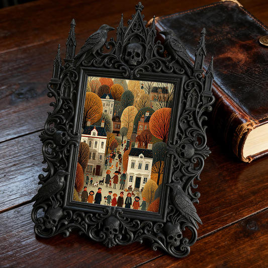 Rare-find Gothic Dark-style Photo Frame | Werewolf Themed Pub Wall Decor, Photo Ornament, Wall/Table Dual-use, Rustic Frame