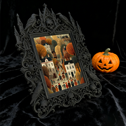 Rare-find Gothic Dark-style Photo Frame | Werewolf Themed Pub Wall Decor, Photo Ornament, Wall/Table Dual-use, Rustic Frame