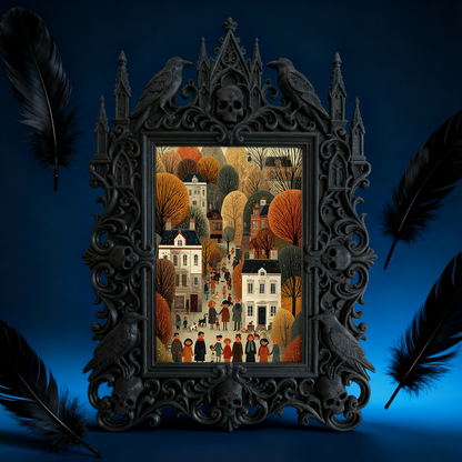 Rare-find Gothic Dark-style Photo Frame | Werewolf Themed Pub Wall Decor, Photo Ornament, Wall/Table Dual-use, Rustic Frame