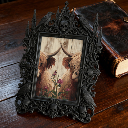 Edgy Gothic Dark-style Photo Frame | Horror Escape Room Character Wall Decor, Photo Ornament, Dual-use Display, Minimalist Frame