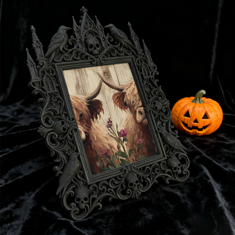 Edgy Gothic Dark-style Photo Frame | Horror Escape Room Character Wall Decor, Photo Ornament, Dual-use Display, Minimalist Frame