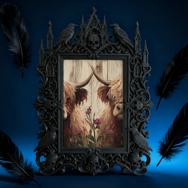 Edgy Gothic Dark-style Photo Frame | Horror Escape Room Character Wall Decor, Photo Ornament, Dual-use Display, Minimalist Frame