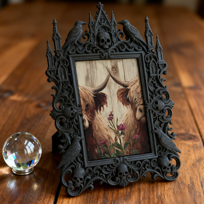 Edgy Gothic Dark-style Photo Frame | Horror Escape Room Character Wall Decor, Photo Ornament, Dual-use Display, Minimalist Frame