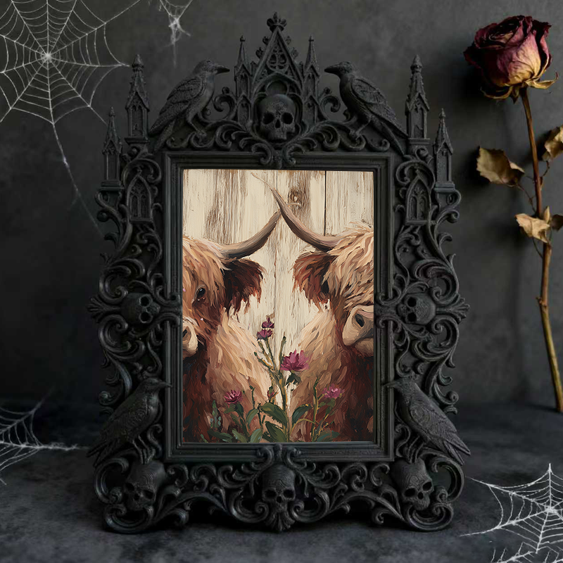 Edgy Gothic Dark-style Photo Frame | Horror Escape Room Character Wall Decor, Photo Ornament, Dual-use Display, Minimalist Frame