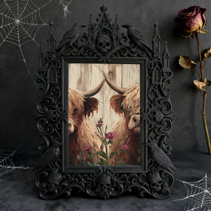 Edgy Gothic Dark-style Photo Frame | Horror Escape Room Character Wall Decor, Photo Ornament, Dual-use Display, Minimalist Frame