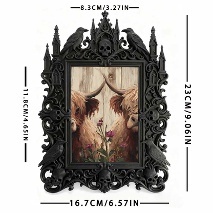 Edgy Gothic Dark-style Photo Frame | Horror Escape Room Character Wall Decor, Photo Ornament, Dual-use Display, Minimalist Frame
