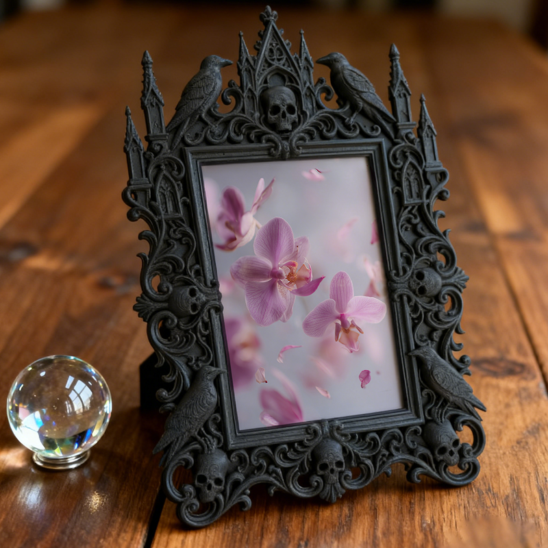 Luxe Gothic Dark-style Photo Frame | Dark Academia Bookbinding Workshop Decor, Photo Ornament, Wall-mountable & Tabletop, Practical Frame
