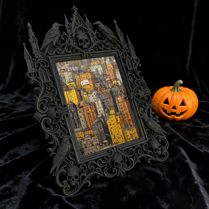 Standout Gothic Dark-style Photo Frame | Witchy Tarot Card Shop Window Decor, Photo Ornament, Wall-mountable & Tabletop, Portable Frame
