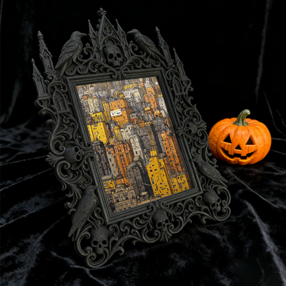 Standout Gothic Dark-style Photo Frame | Witchy Tarot Card Shop Window Decor, Photo Ornament, Wall-mountable & Tabletop, Portable Frame
