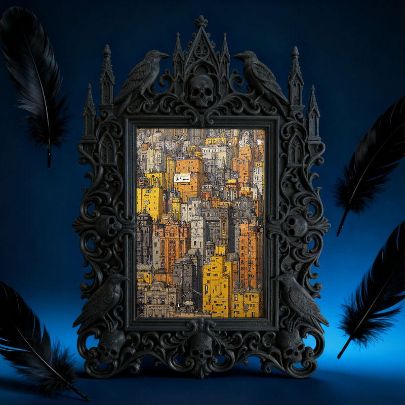 Standout Gothic Dark-style Photo Frame | Witchy Tarot Card Shop Window Decor, Photo Ornament, Wall-mountable & Tabletop, Portable Frame
