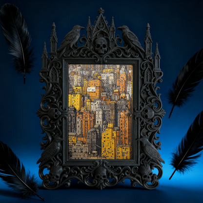 Standout Gothic Dark-style Photo Frame | Witchy Tarot Card Shop Window Decor, Photo Ornament, Wall-mountable & Tabletop, Portable Frame