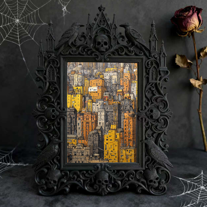 Standout Gothic Dark-style Photo Frame | Witchy Tarot Card Shop Window Decor, Photo Ornament, Wall-mountable & Tabletop, Portable Frame