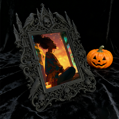 Tough Gothic Dark-style Photo Frame | Gothic Piercing Studio Waiting Area Decor, Photo Ornament, Dual-use Display, Wear-resistant Frame