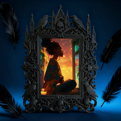 Tough Gothic Dark-style Photo Frame | Gothic Piercing Studio Waiting Area Decor, Photo Ornament, Dual-use Display, Wear-resistant Frame