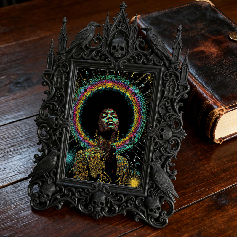 Elegant Gothic Dark-style Photo Frame | Paranormal Museum Gift Shop Decor, Photo Ornament, Wall-mountable & Tabletop, Elegant Frame