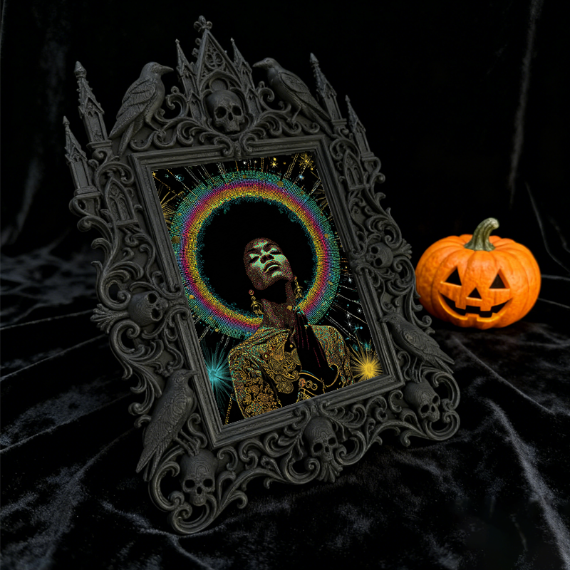 Elegant Gothic Dark-style Photo Frame | Paranormal Museum Gift Shop Decor, Photo Ornament, Wall-mountable & Tabletop, Elegant Frame