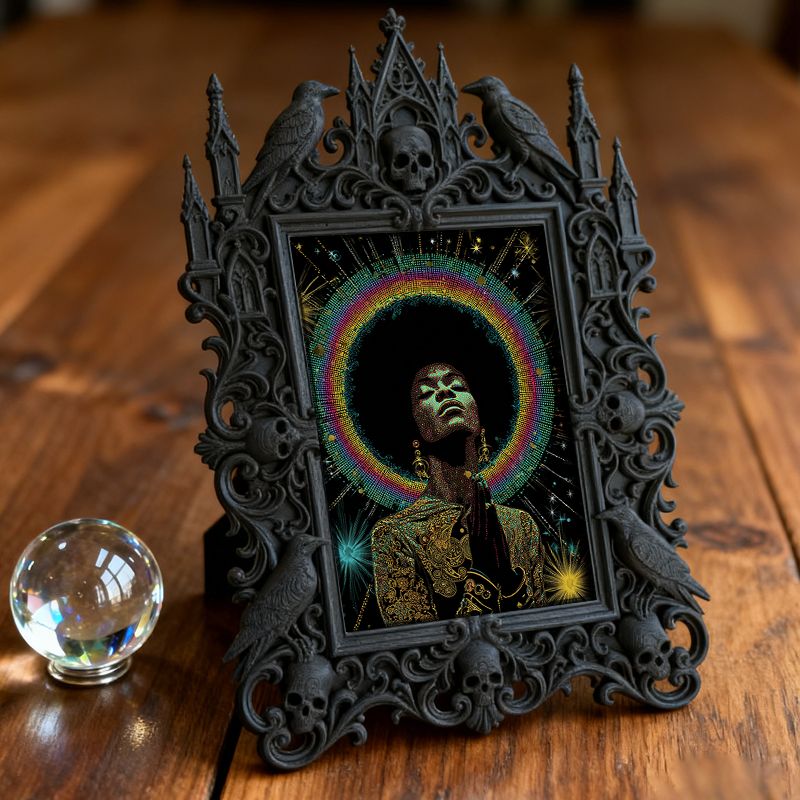 Elegant Gothic Dark-style Photo Frame | Paranormal Museum Gift Shop Decor, Photo Ornament, Wall-mountable & Tabletop, Elegant Frame