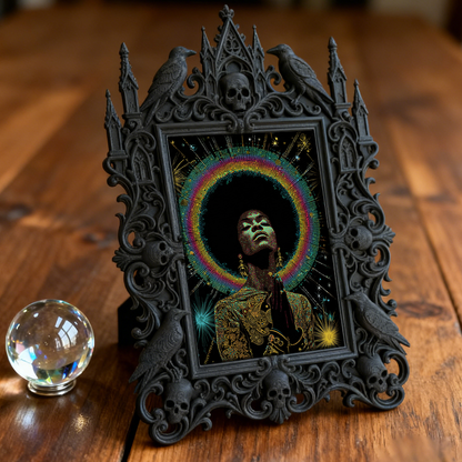Elegant Gothic Dark-style Photo Frame | Paranormal Museum Gift Shop Decor, Photo Ornament, Wall-mountable & Tabletop, Elegant Frame