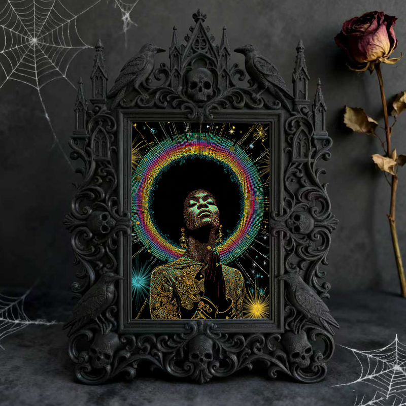 Elegant Gothic Dark-style Photo Frame | Paranormal Museum Gift Shop Decor, Photo Ornament, Wall-mountable & Tabletop, Elegant Frame